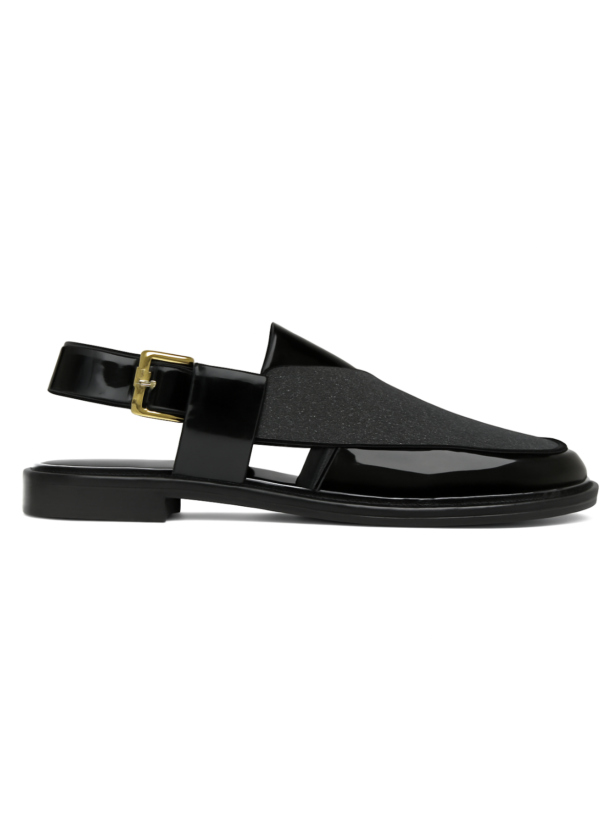 Black Patent Glitter Mesh Peshawari