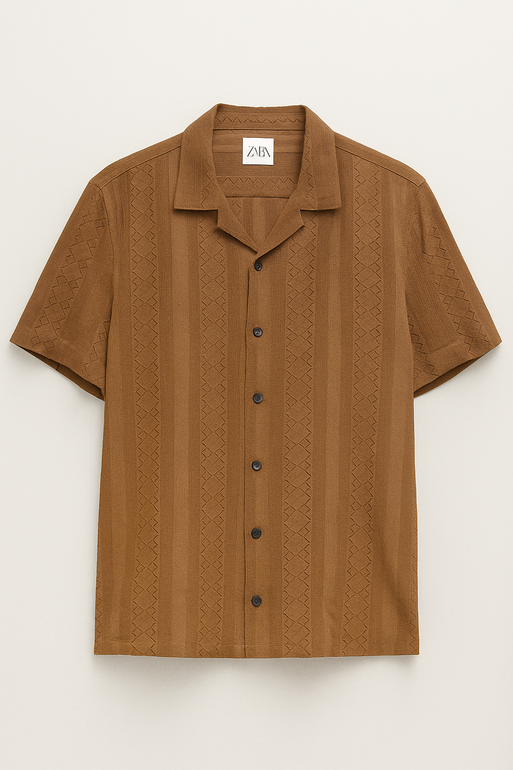 Air Breeth Cuban Collar Shirt - Brown