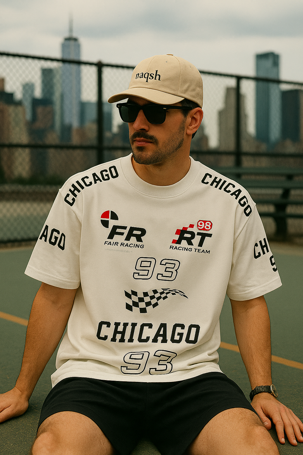 Chicago 93 Oversize Tee - Black
