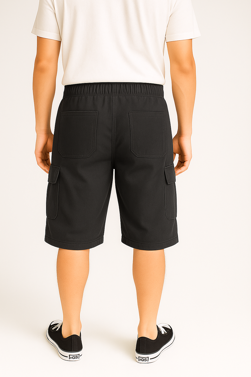 Charcoal Utility Three-Quarter Cargo Shorts