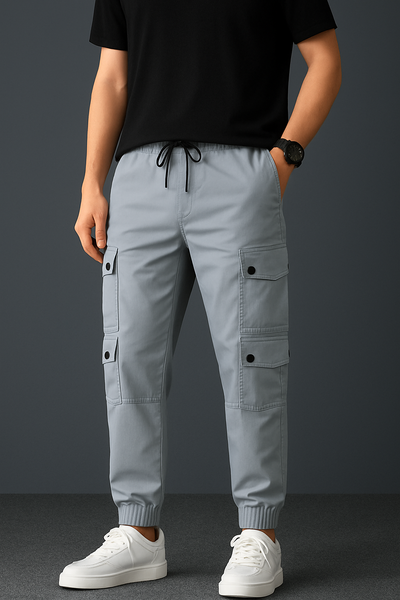 Midnight Blue Twill 8 Pocket Cargo Trouser
