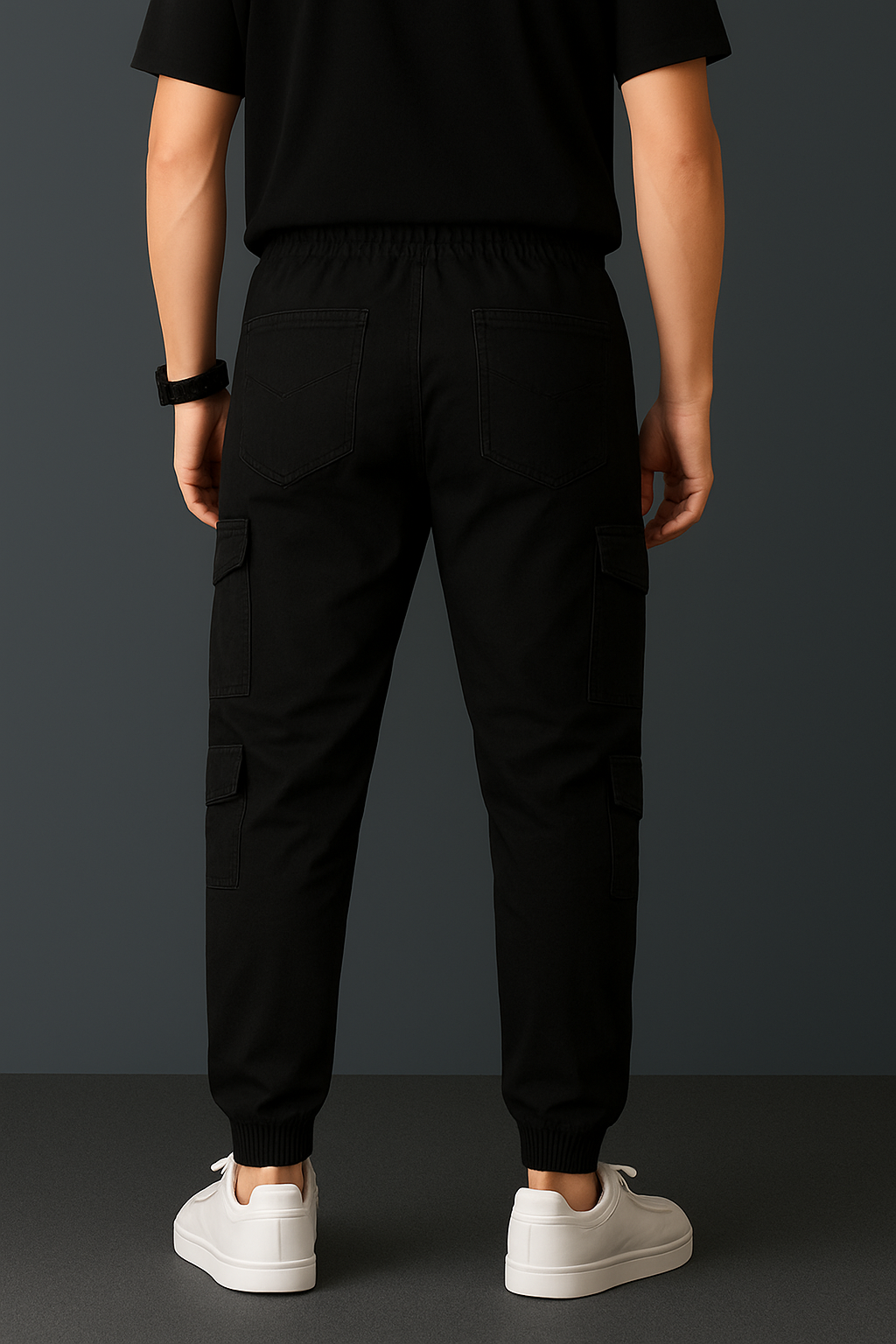 Black Twill 8 Pocket Cargo Trouser