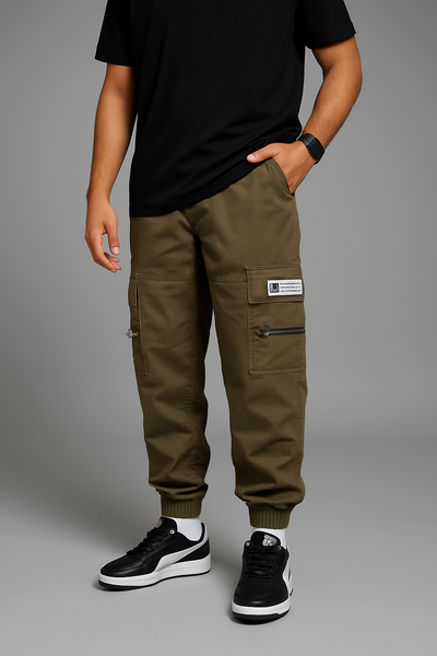 Olive Green Oversized Baggy Imported Cargo Trouser