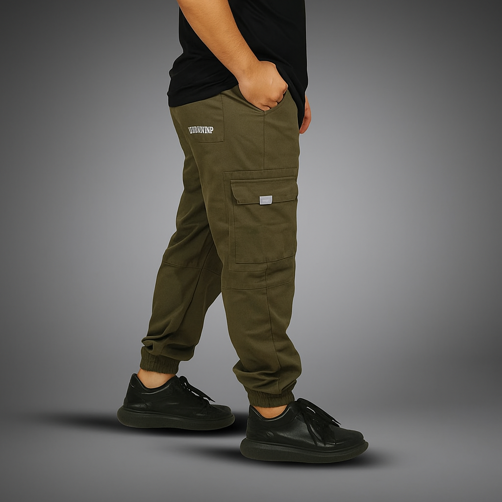 Olive Green Oversized Baggy Imported Cargo Trouser