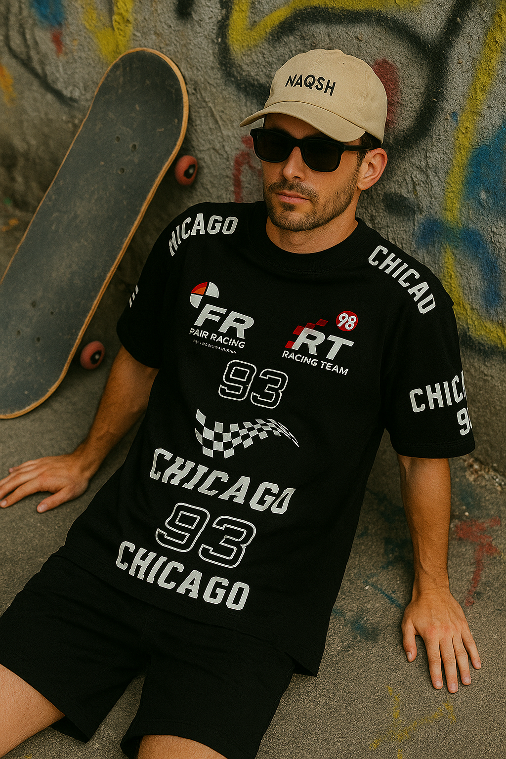 Chicago 93 Oversize Tee - Black