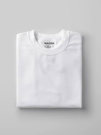 Plain Round Neck Basic Tee - White