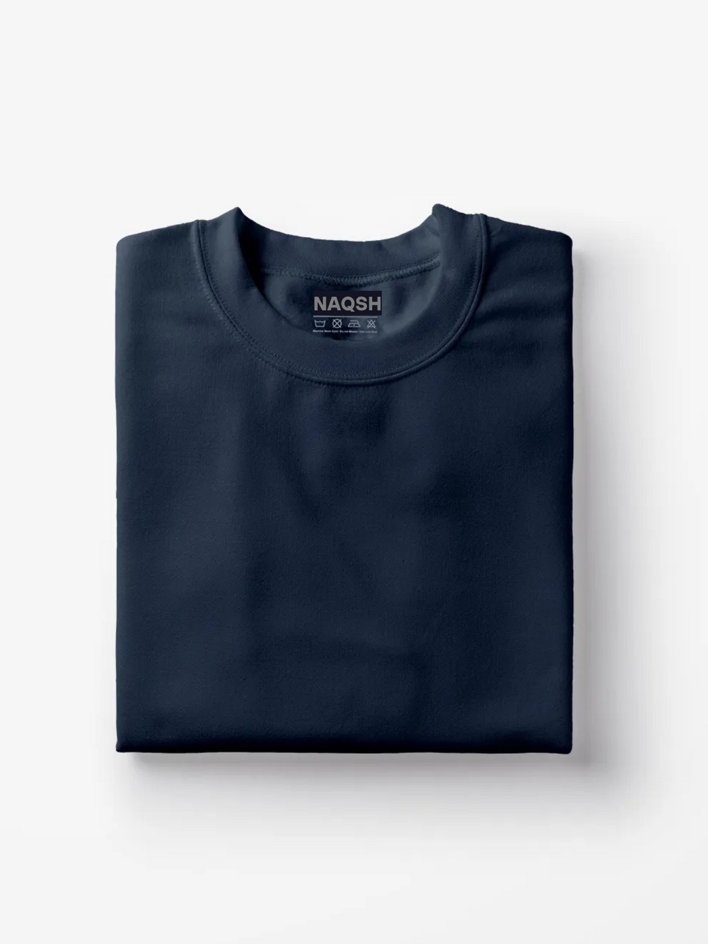 Plain Round Neck Basic Tee - Navy Blue