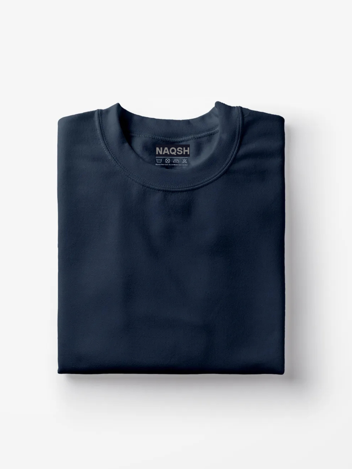 Plain Round Neck Basic Tee - Navy Blue