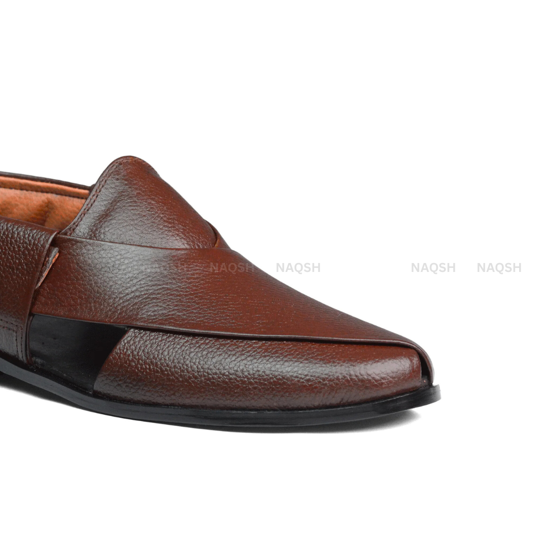 Patent Peshawari Sandals - Mid Brown