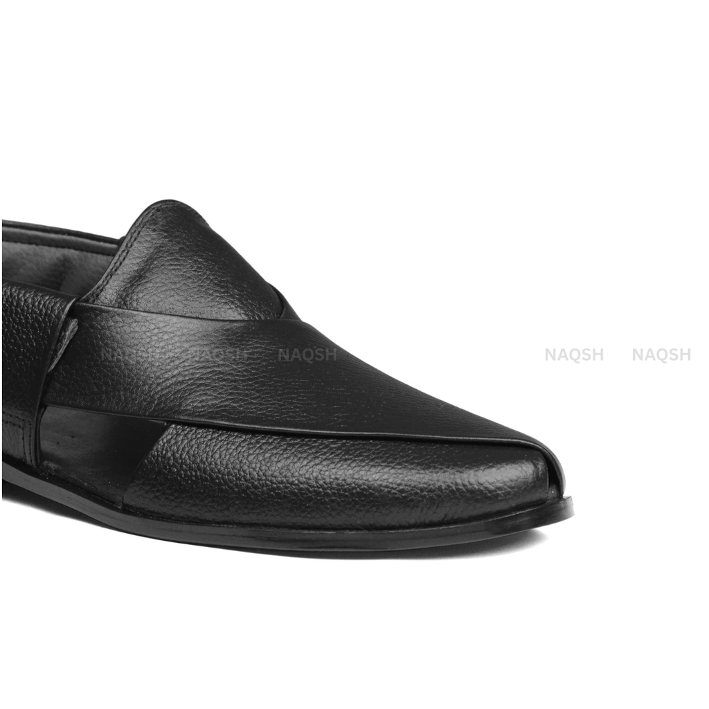 Patent Peshawari Sandals - Black