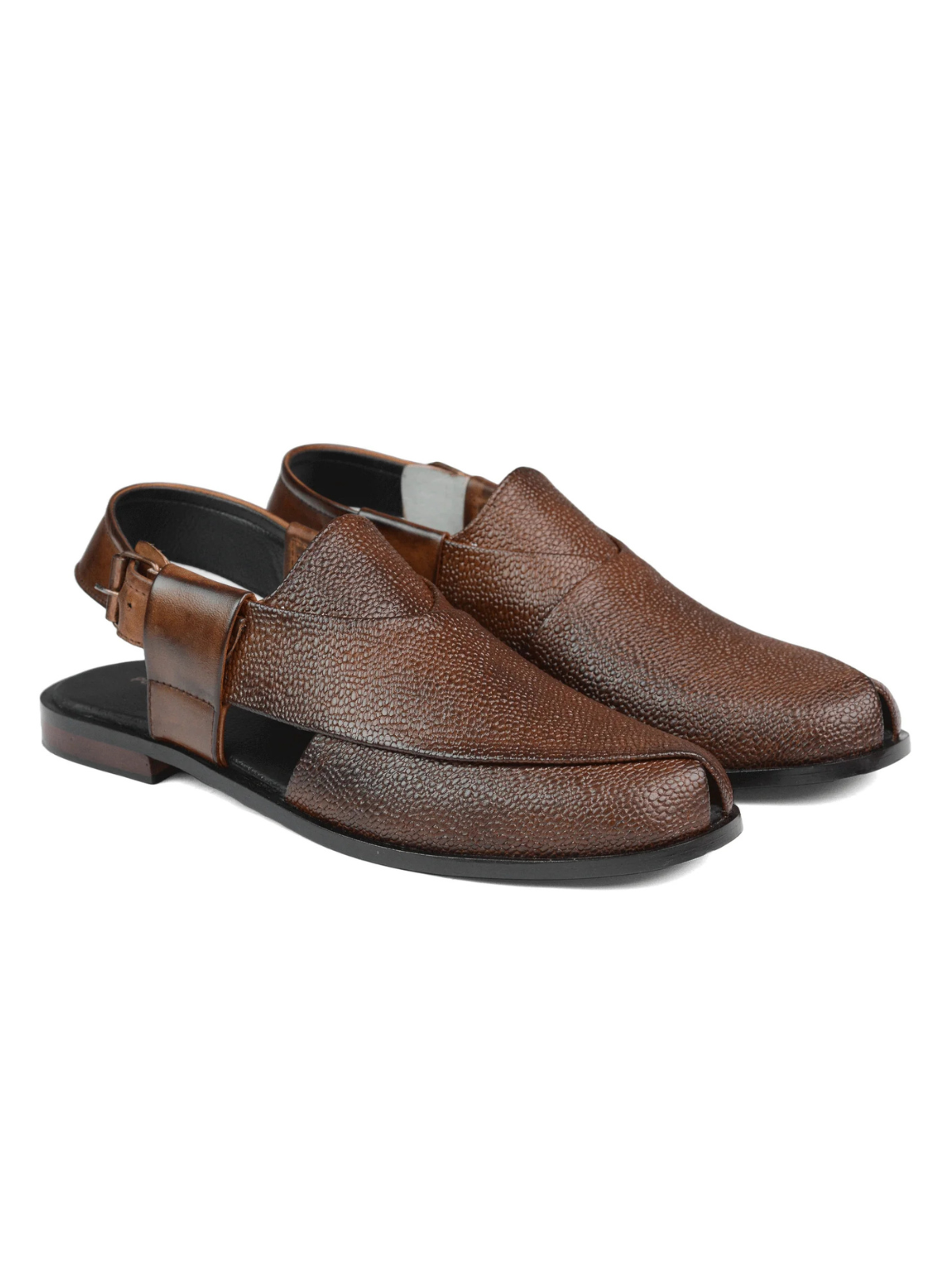 Patent Peshawari Sandals - Mid Brown