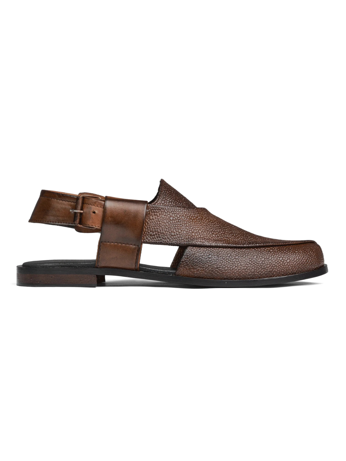 Patent Peshawari Sandals - Mid Brown