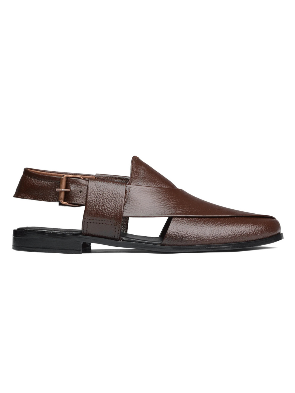 Patent Peshawari Sandals - Brown