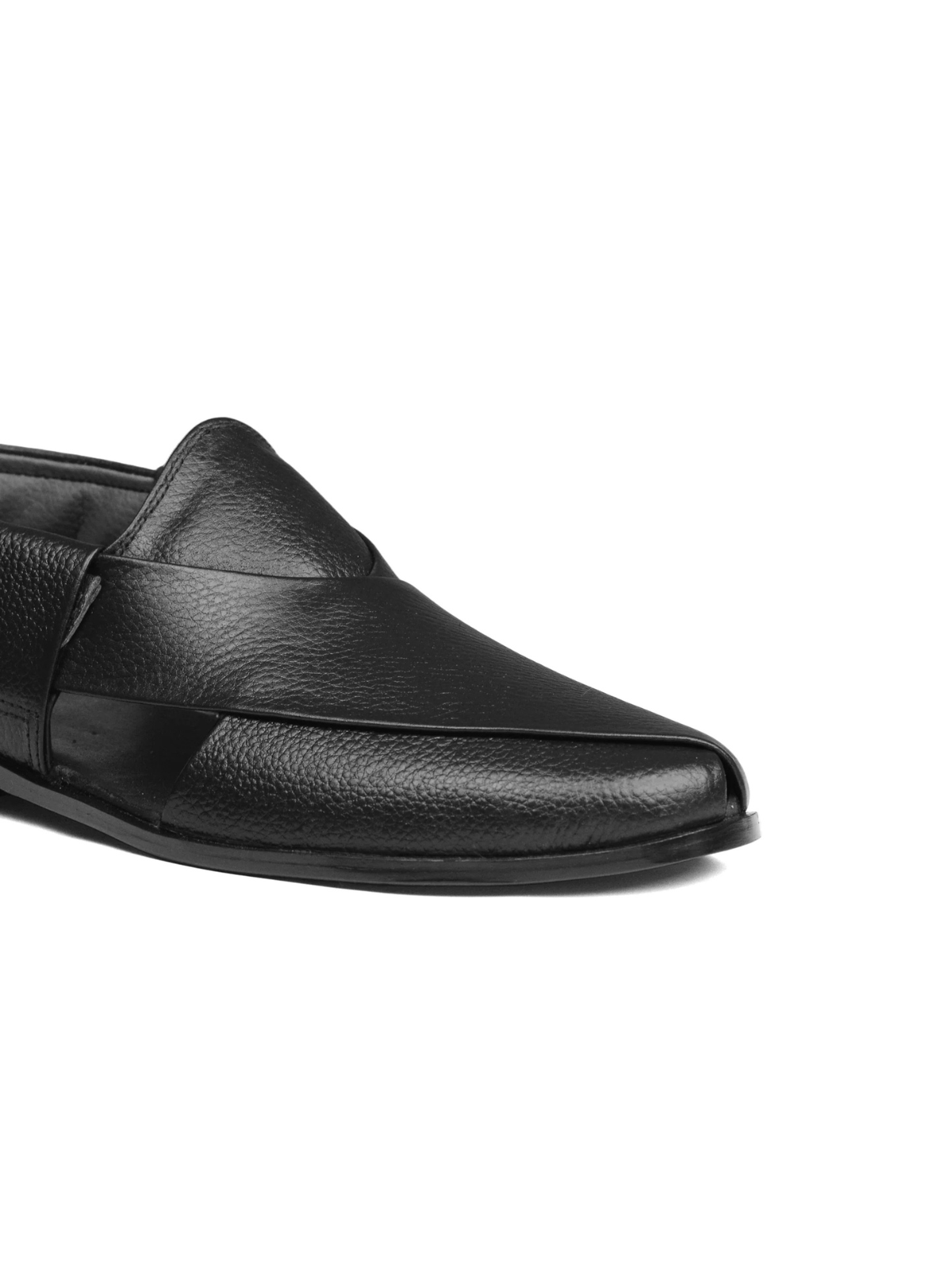 Patent Peshawari Sandals - Black
