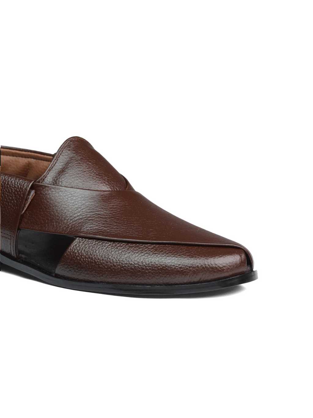 Patent Peshawari Sandals - Brown