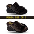 Set Of 2 Mirza Chappal - Brown