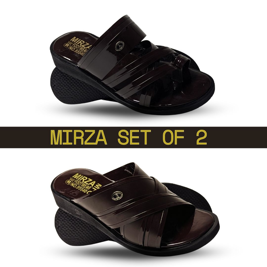 Set Of 2 Mirza Chappal - Brown