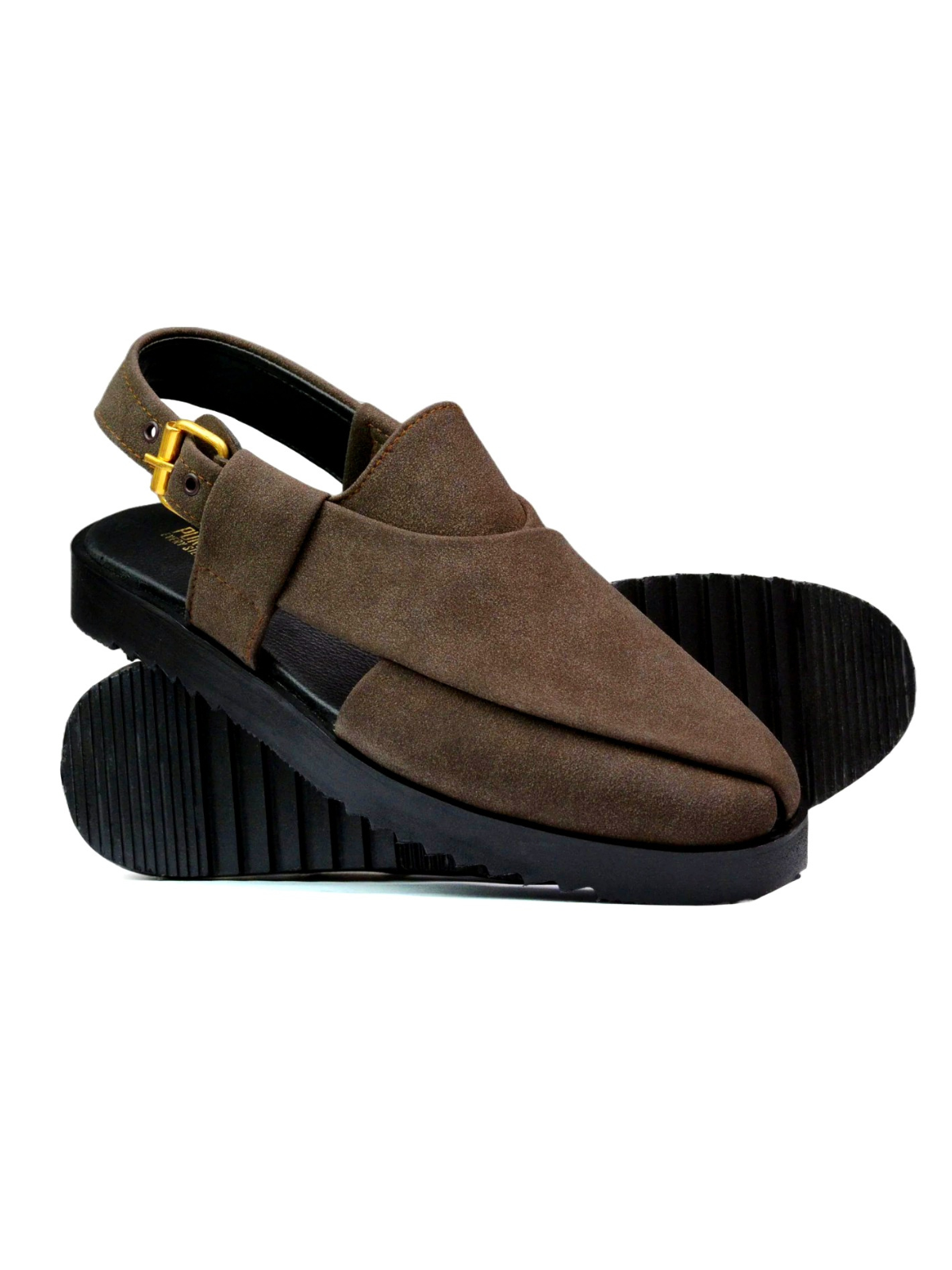 Suede Peshawari Sandals - Brown