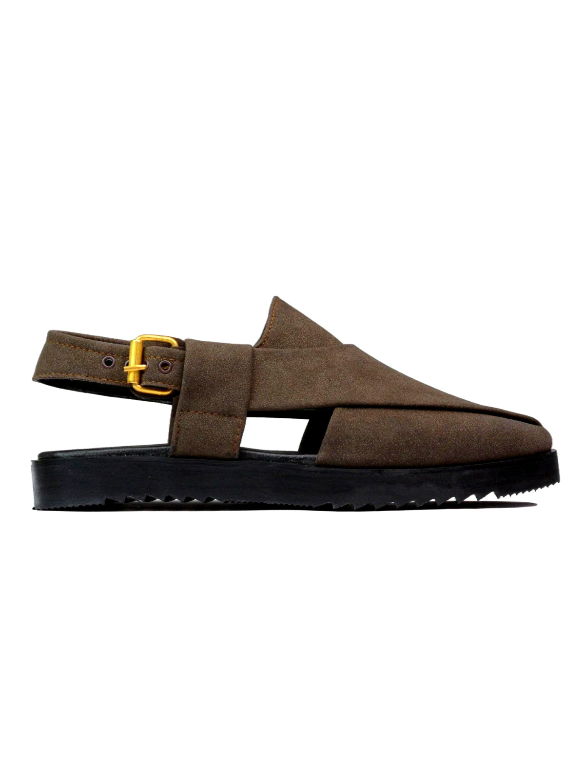 Suede Peshawari Sandals - Brown