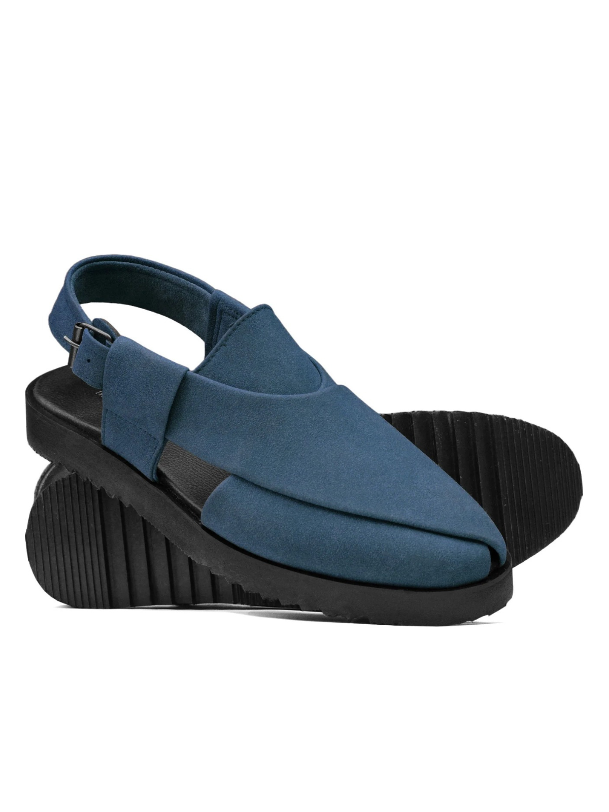 Suede Peshawari Sandals - Blue