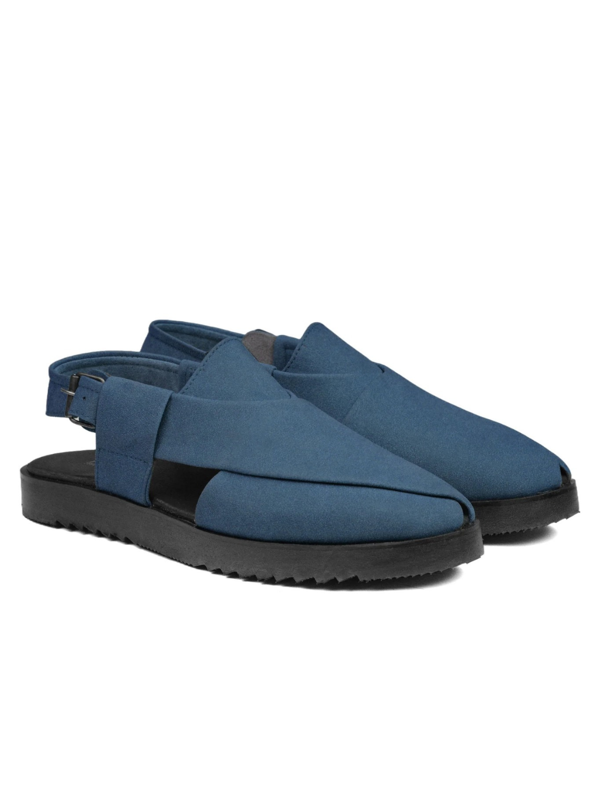 Suede Peshawari Sandals - Blue
