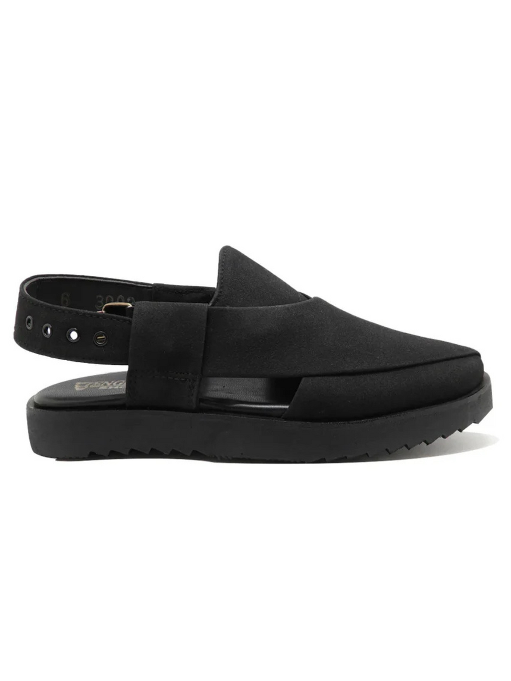 Suede Peshawari Sandals - Black