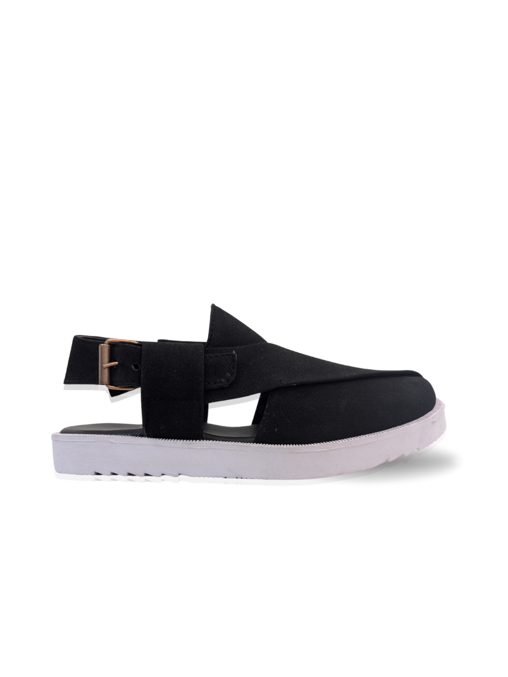 Suede Peshawari Sandals - White/Black