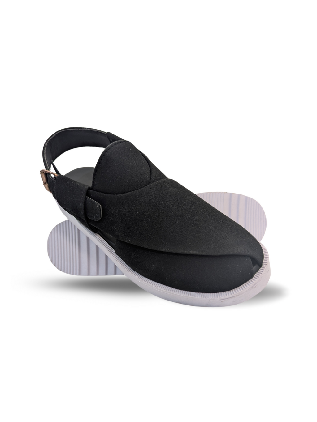 Suede Peshawari Sandals - White/Black