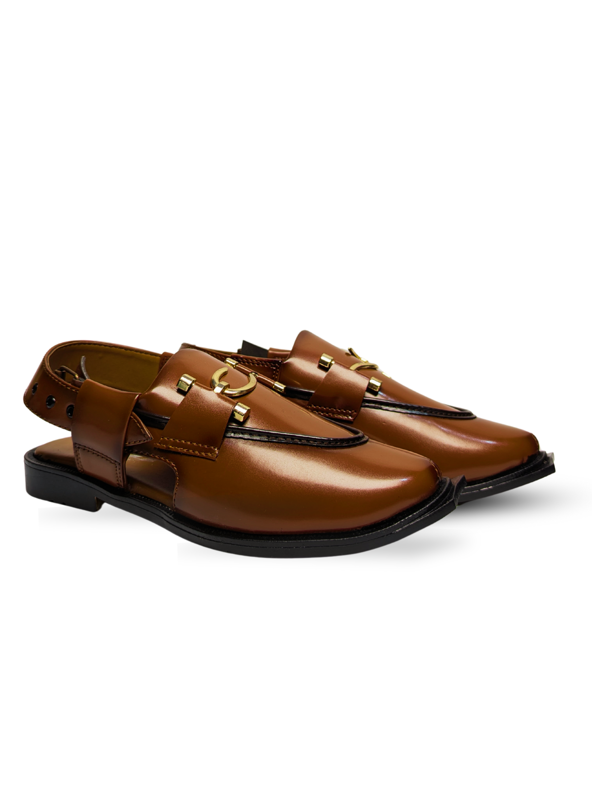Moccasin Peshawari Sandals - Mustard Brown