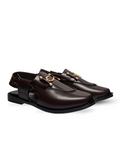 Moccasin Peshawari Sandals - Dark Brown