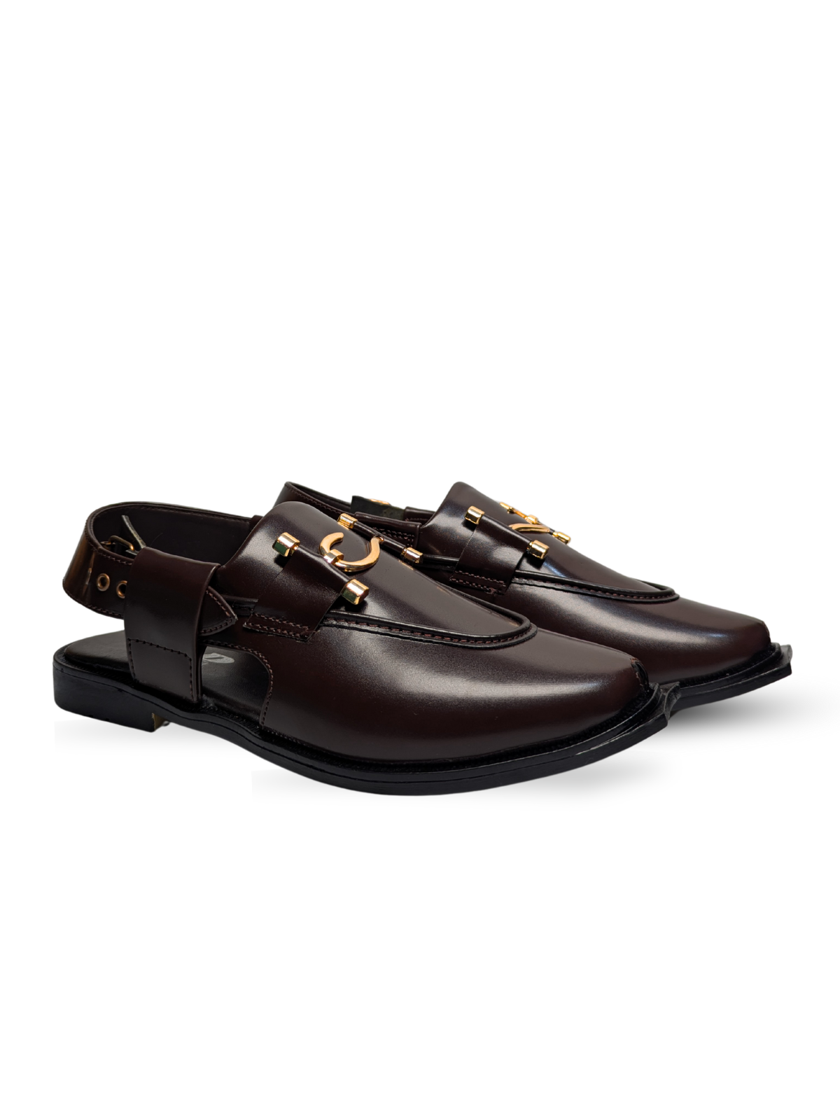 Moccasin Peshawari Sandals - Dark Brown