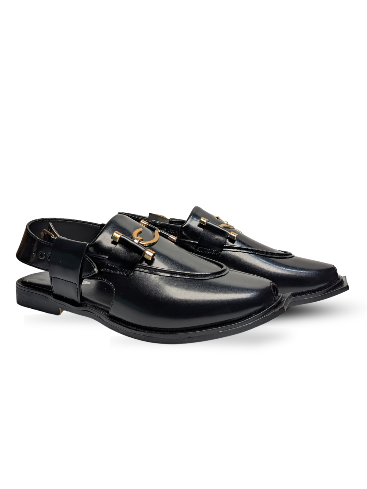 Moccasin Peshawari Sandals - Black