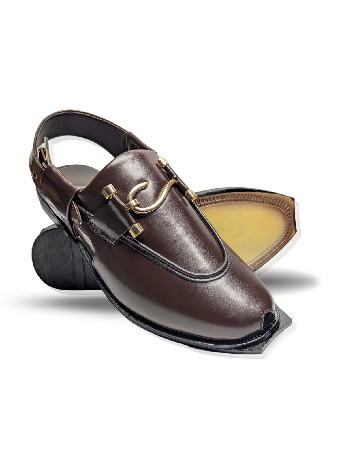 Moccasin Peshawari Sandals - Dark Brown