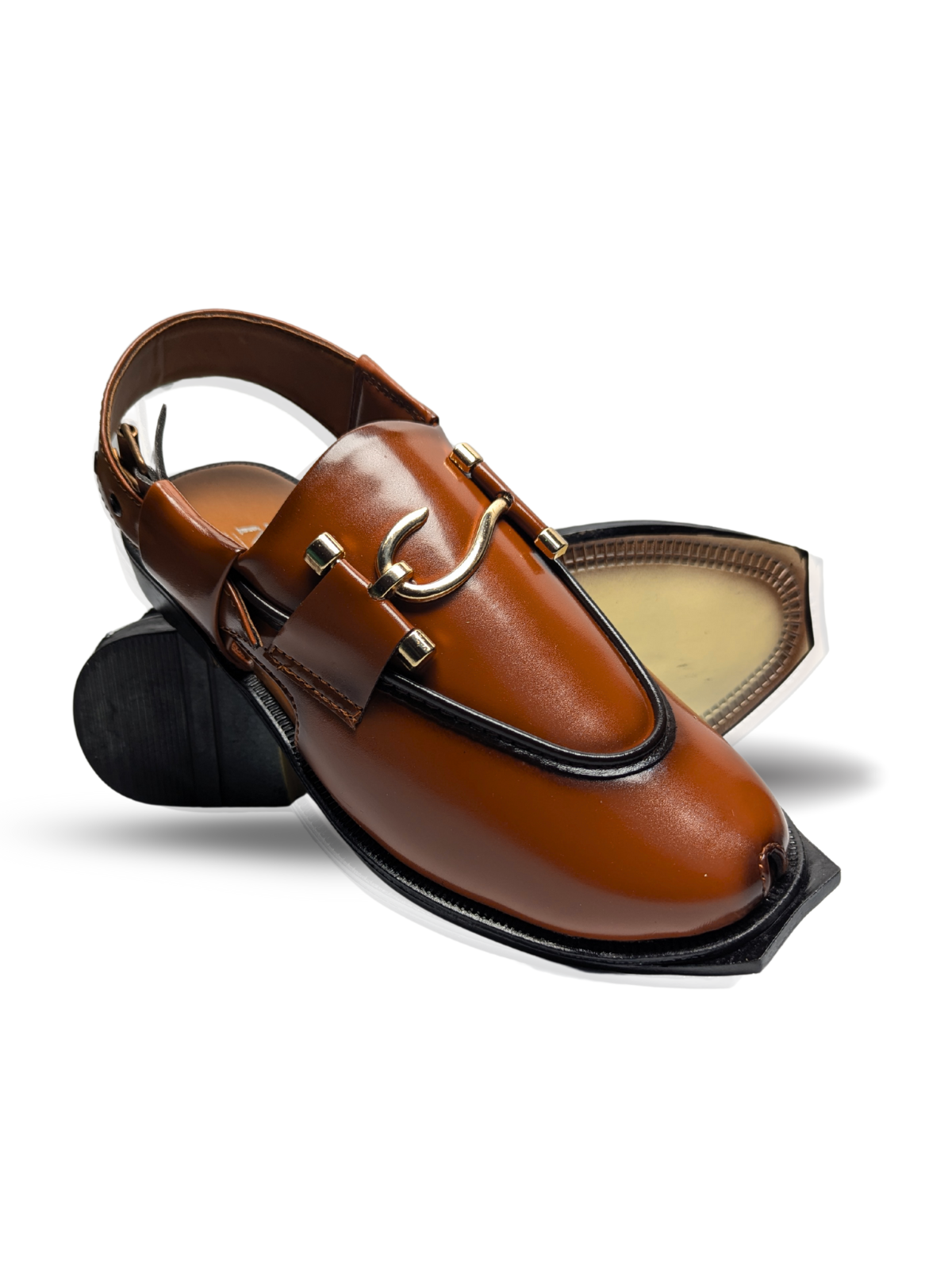 Moccasin Peshawari Sandals - Mustard Brown