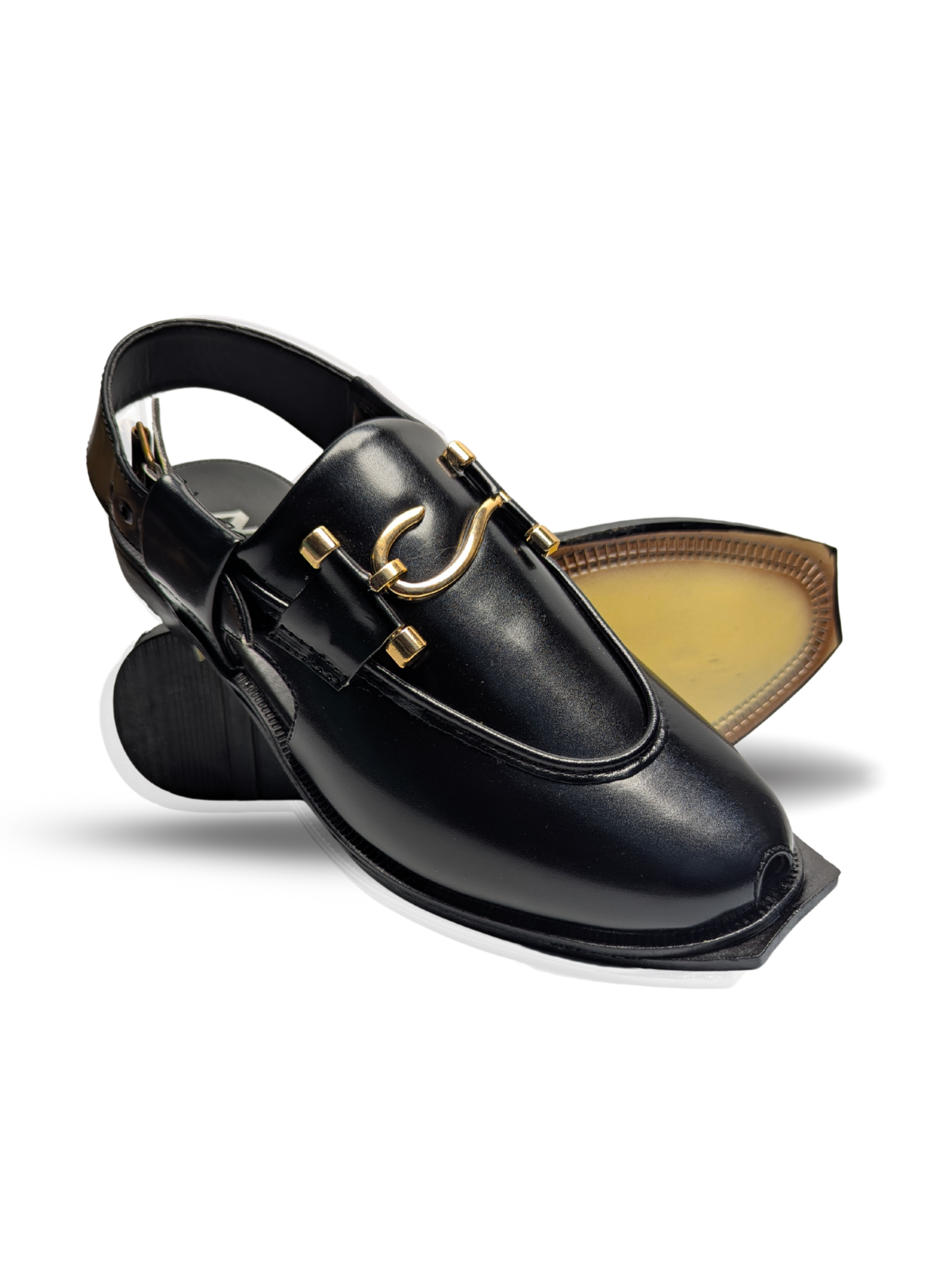 Moccasin Peshawari Sandals - Black