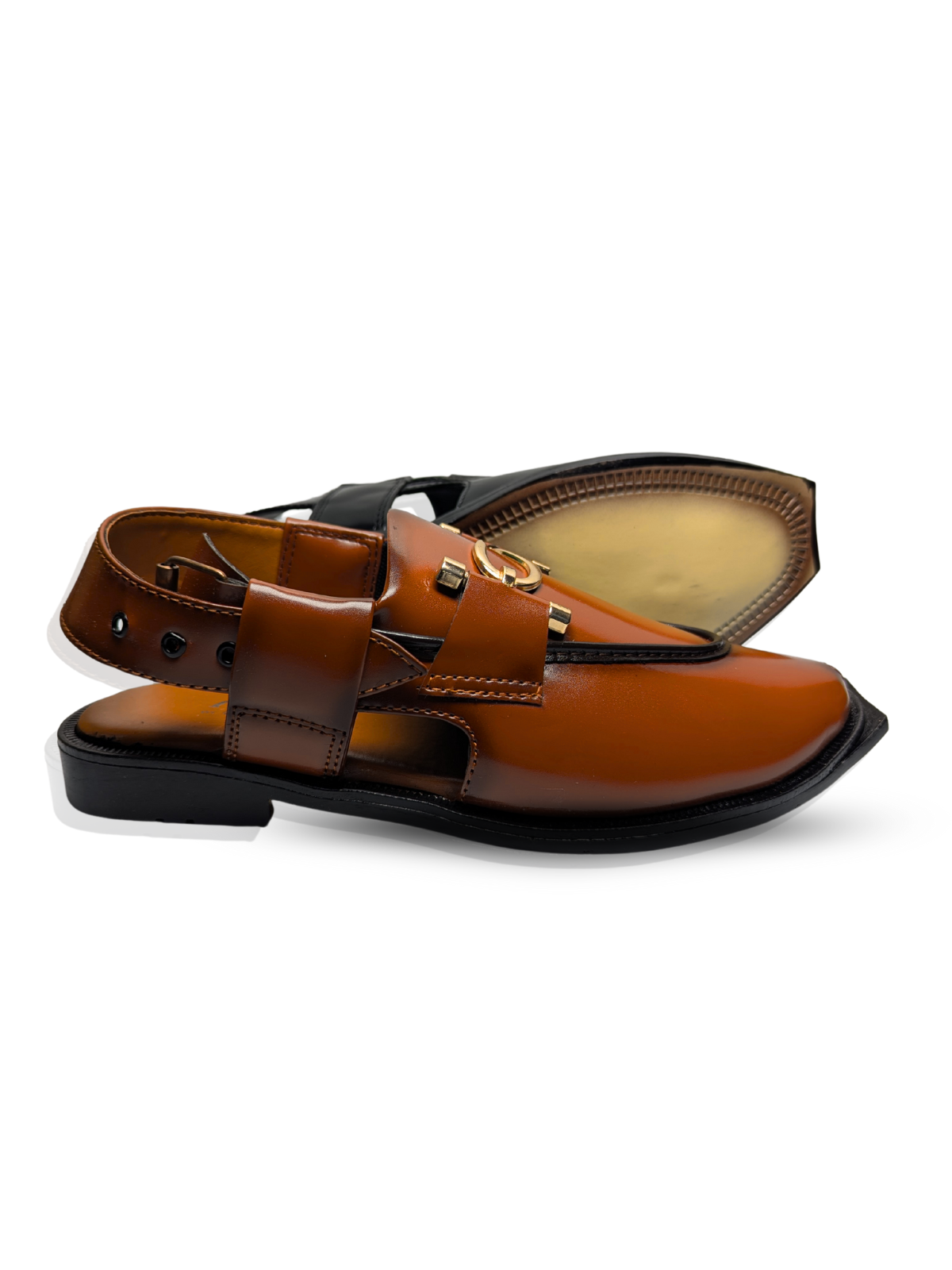 Moccasin Peshawari Sandals - Mustard Brown