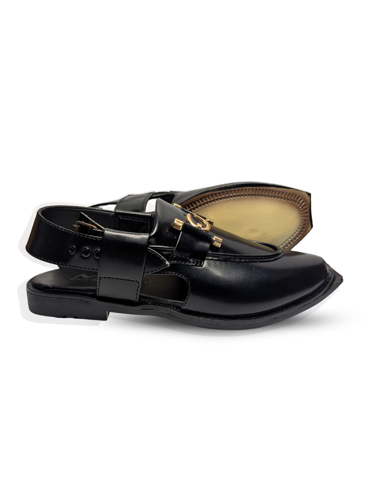 Moccasin Peshawari Sandals - Black