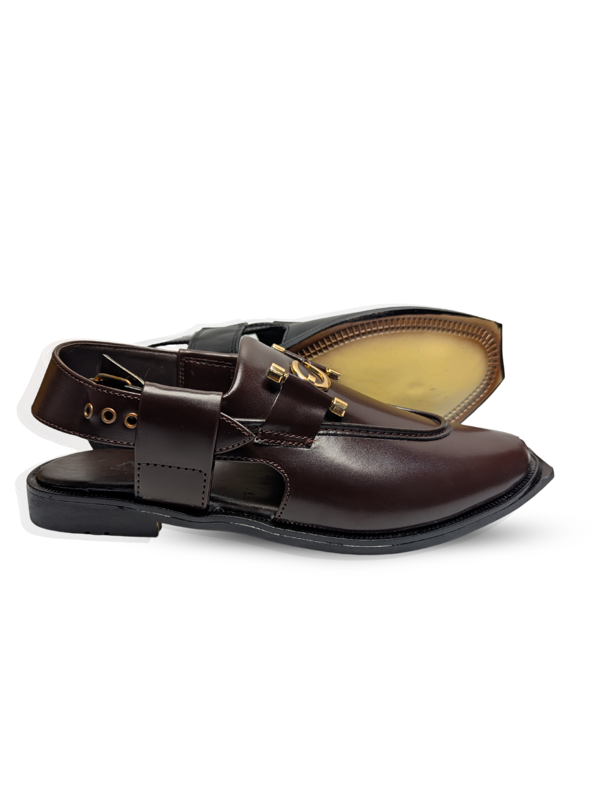 Moccasin Peshawari Sandals - Dark Brown