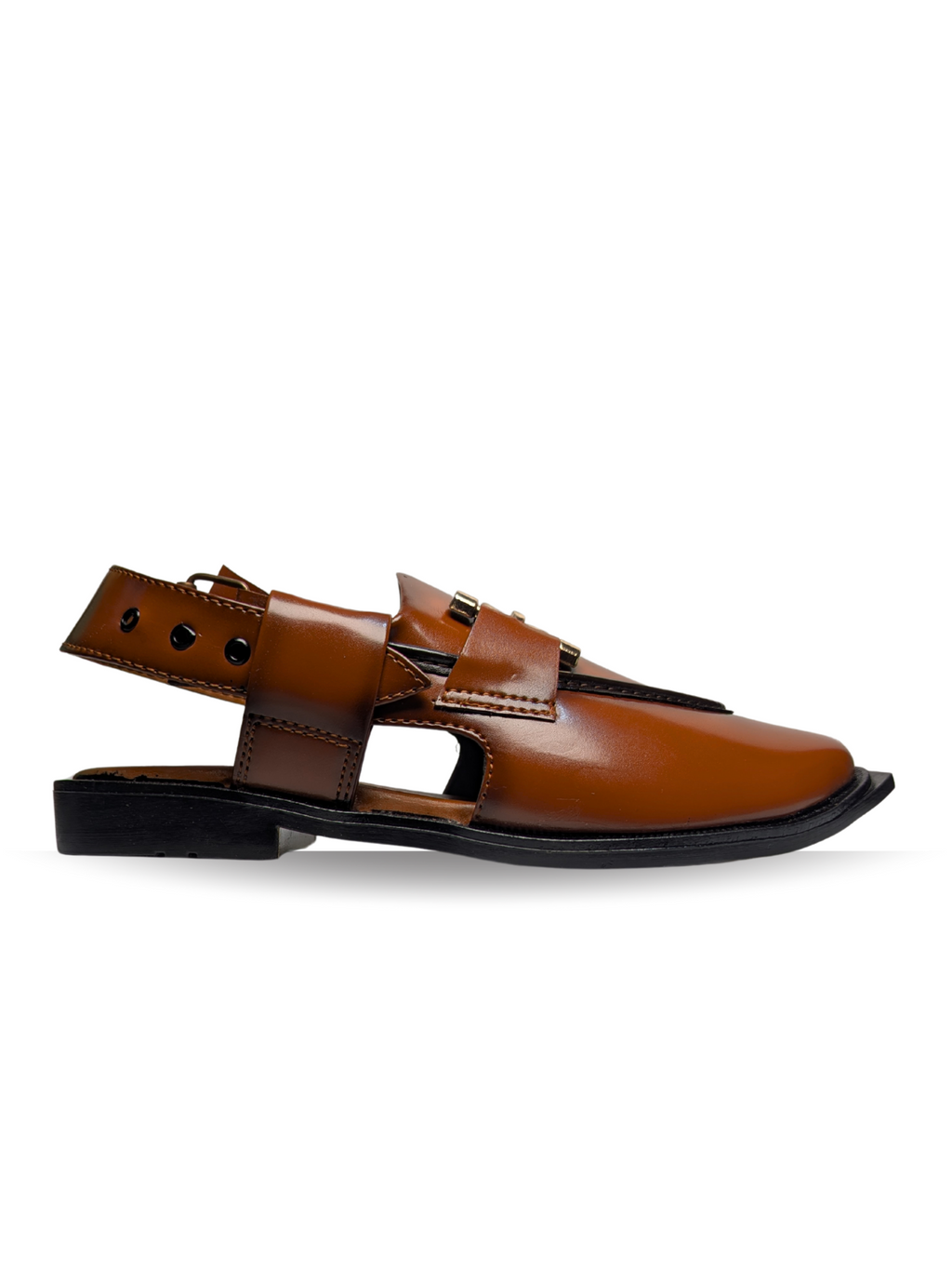 Moccasin Peshawari Sandals - Mustard Brown