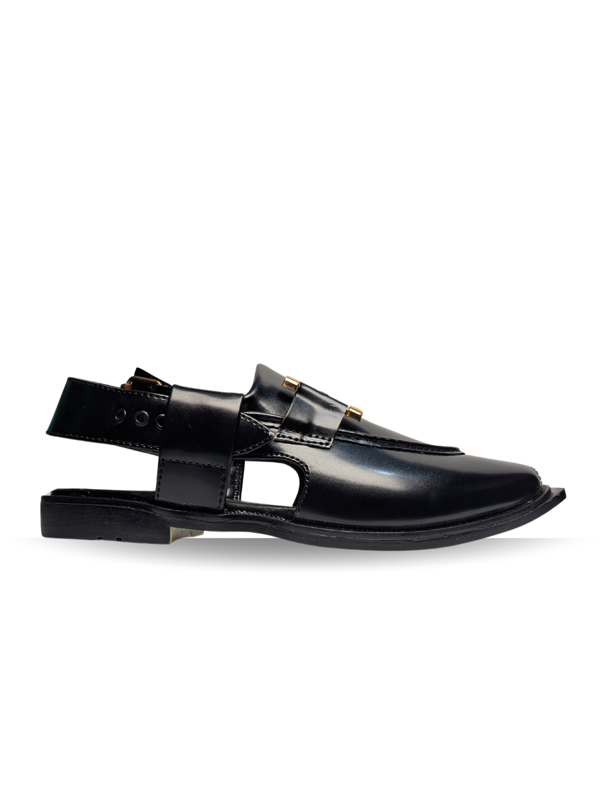 Moccasin Peshawari Sandals - Black