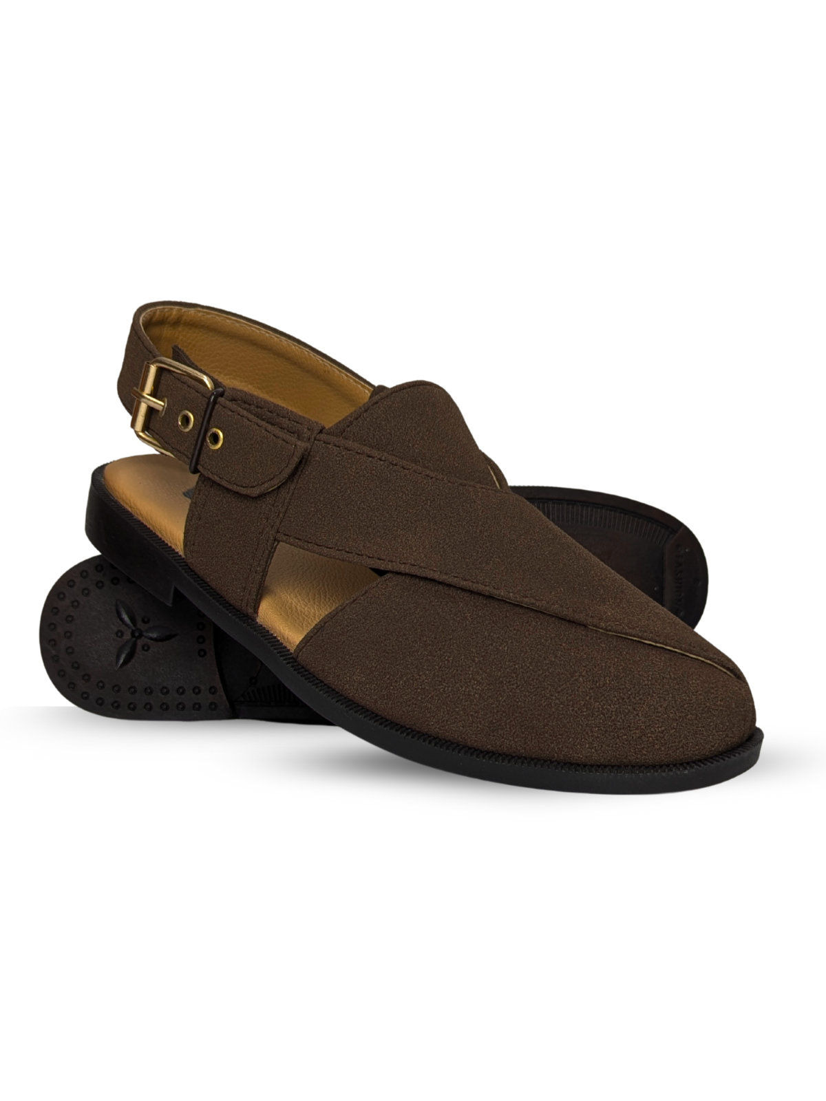Suede Peshawari Sandals - Volume 2 - Walnut Brown