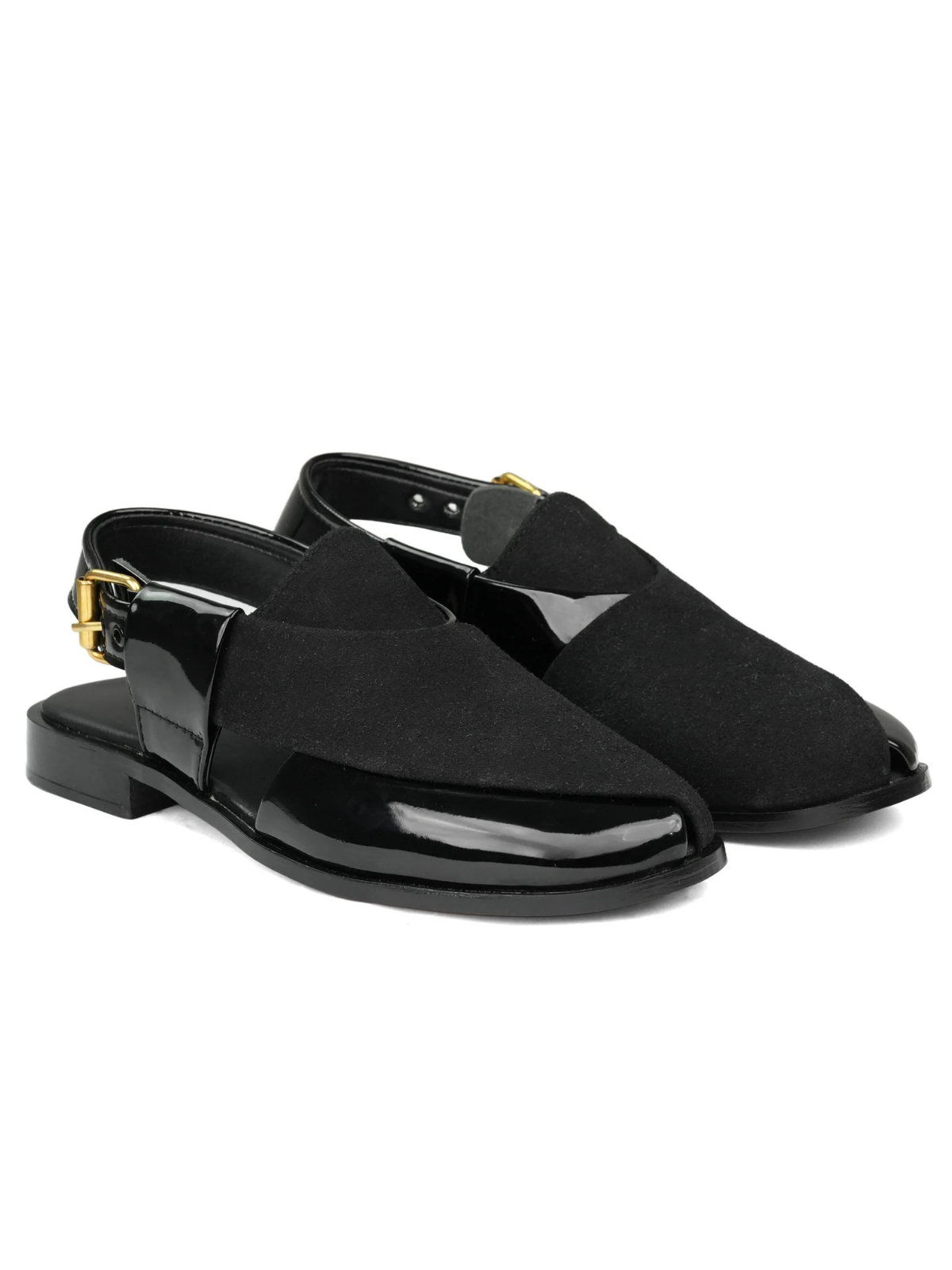Black Patent Glitter Mesh Peshawari