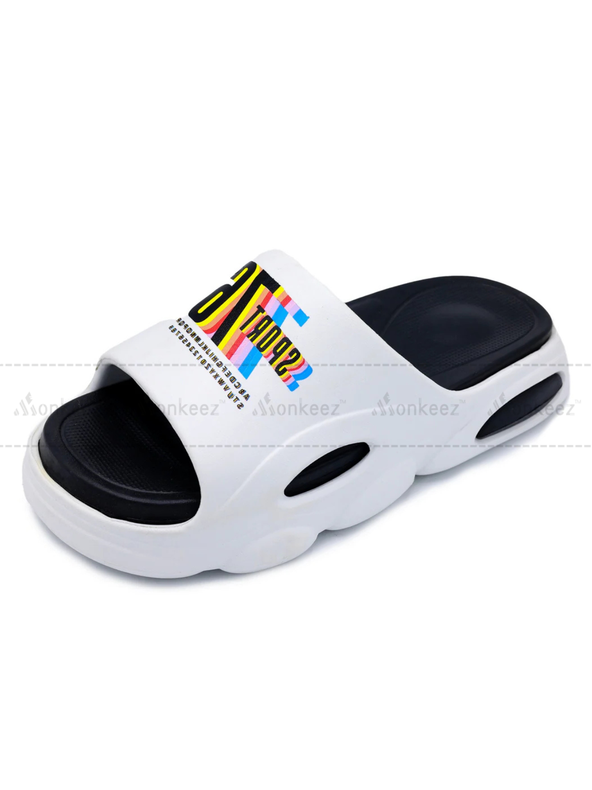 Double Sole Sport Slipper - White/Black