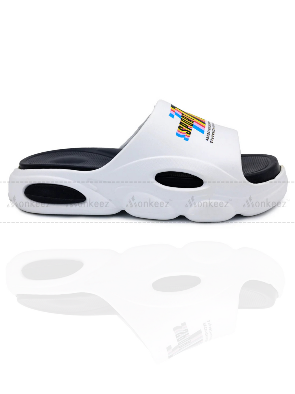 Double Sole Sport Slipper - White/Black