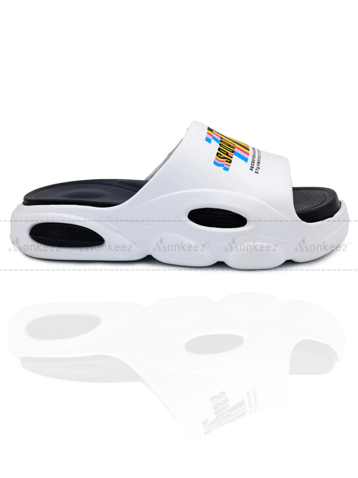 Double Sole Sport Slipper - White/Black