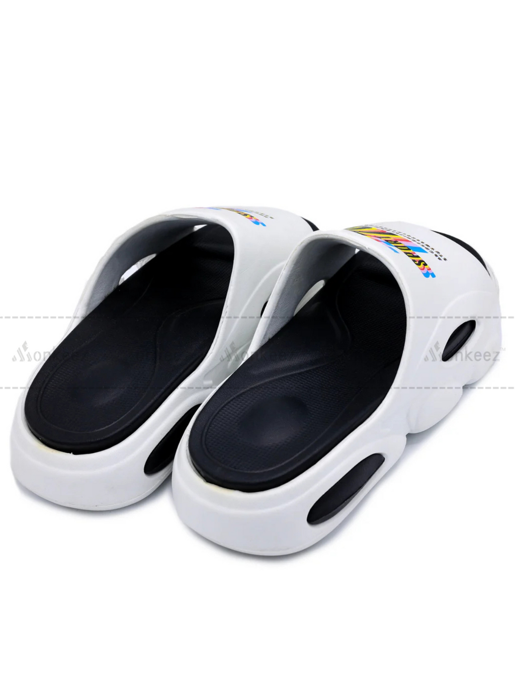 Double Sole Sport Slipper - White/Black
