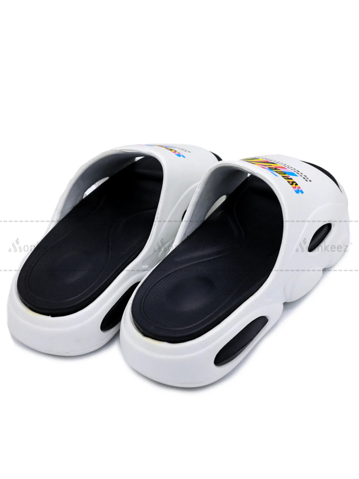 Double Sole Sport Slipper - White/Black