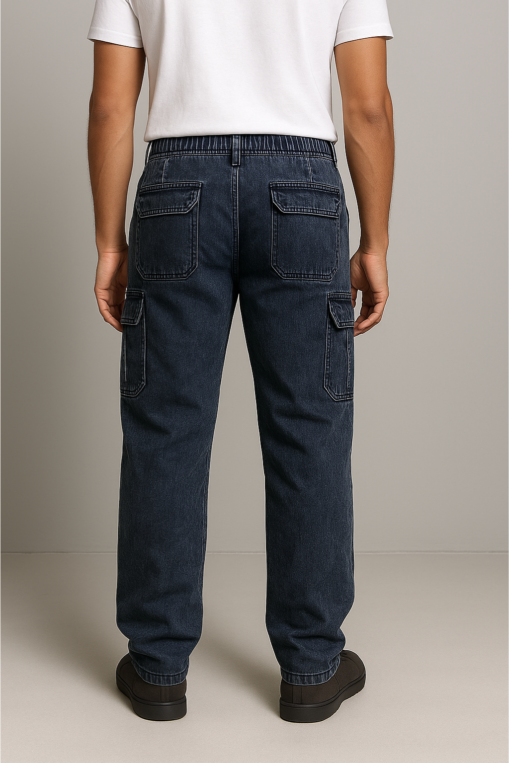 Loose bottom Cargo Denim - Blue Jeans