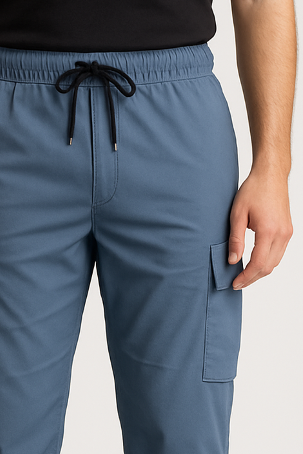 Dark Blue Loose Bottom Cargo Trouser