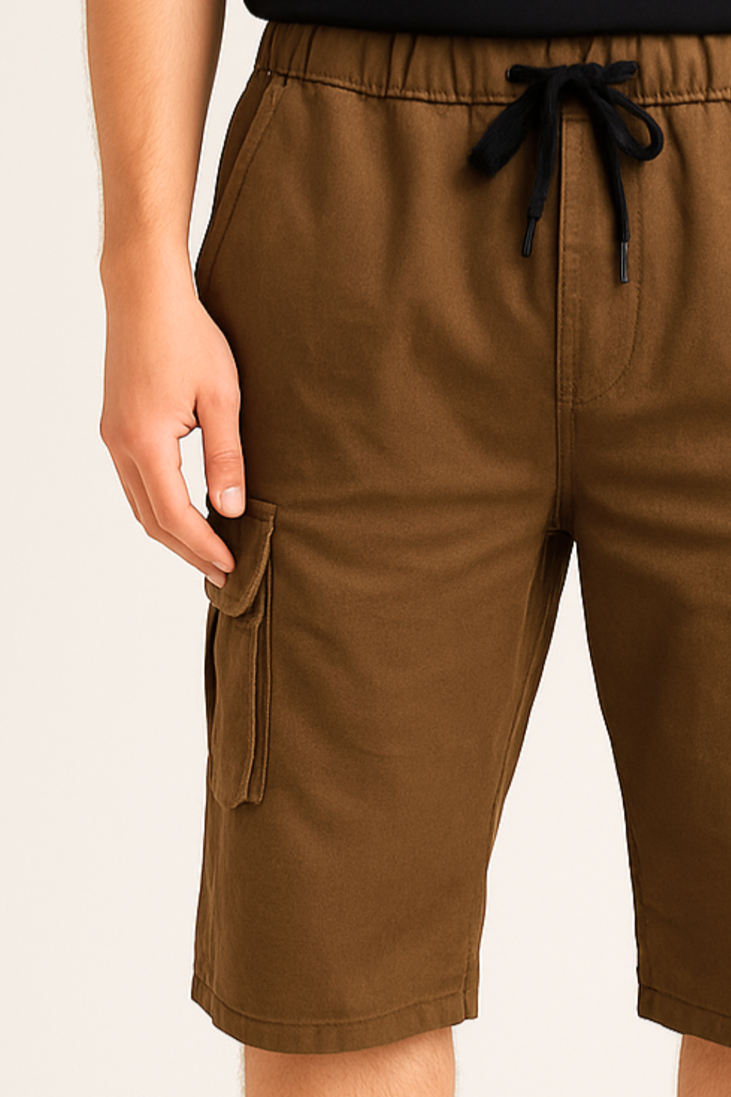 Mustard Utility Three-Quarter Cargo Shorts